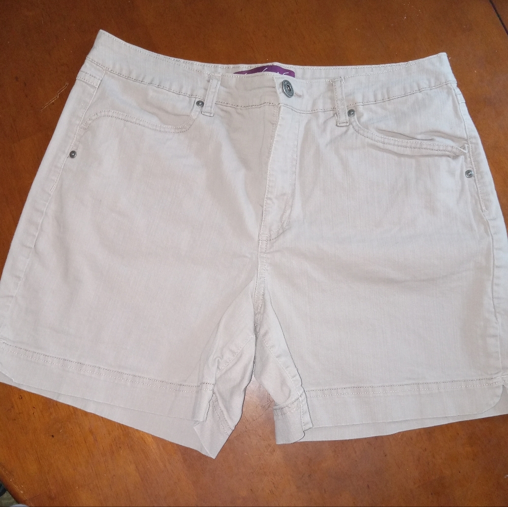 Beige Casual Shorts